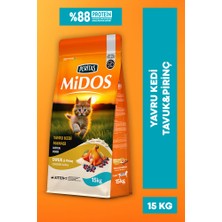 Midos Tavuklu Yavru Kedi Maması - Sağlıklı Büyüme 15KG