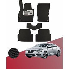 Akıllı Paspaslarım Megane 4 Sedan Uyumlu Hücreli Premium Eva Paspas Seti Tam Set Paspas Takımı Siyah