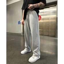 Eydamoon Erkek Gri Relax Fit Baggy Kalıp 2 Iplik Eşofman Altı