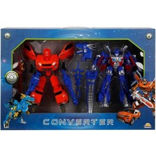 Sunman Işıklı 2'li Power Robot Transformer Dönüşen Araçlar