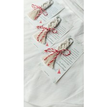 PremiumPort Krem Makrome Hediyelik Marteniçka Bileklik Seti, Poşetli ve Kartlı, 3 Adet