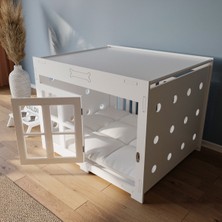 Feyza Design El Yapımı Büyük Boy Köpek Kulübesi ve Mama Kabı Seti