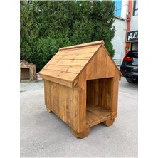 Feyza Design Doğal Ahşap Dış Mekan Kedi ve Köpek Kulübesi, Dayanıklı ve Şık Tasarım