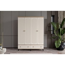 Doressa Cast Walnut 4 Kapılı Gardırop