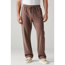 Eydamoon Erkek Kahverengi Baggy Oversize 3 Iplik Kışlık Arka Cepli (Puf Kumaş&pamuklu)