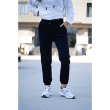 Influyente Eydamoon Kadın Siyah Yüksek Bel 3 Iplik Lastikli Paça (Puf Kumaş)