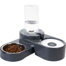 Feyza Design Köşeli Ayarlanabilir Çelik Mama ve Su Kabı Seti, 1000ML, Pratik ve Şık