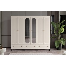 Doressa Cast Moon 6 Kapılı Aynalı Gardırop