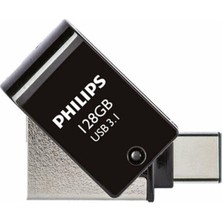 Philips 2'si 1 Arada USB 3.1 - Usb-C 128GB Gece Siyahı