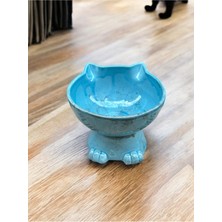 Feyza Design Sevimli Pati ve Kulak Figürlü Yüksek Seramik Mama & Su Kabı