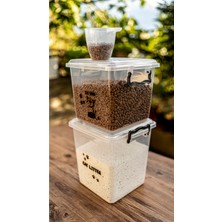 Feyza Design Kedi ve Köpek Kuru Mama, Kum Saklama ve Kutusu Seti, Pratik ve Şık