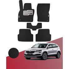 Akıllı Paspaslarım Skoda Karoq Uyumlu Hücreli Premium Eva Paspas Seti Tam Set Paspas Takımı Siyah