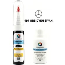 COLORGUARD Mercedes-Benz 197 Obsidyen Siyahı İğneli & Fırçalı Şişe Rötuş Boyası ve Yüzey Temizleme Solüsyonu Seti