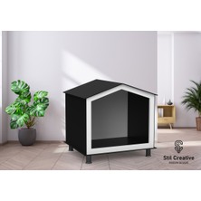 Feyza Design Modern Siyah Kedi ve Köpek Evi, Dış Mekan Uyumlu, Minder Hediyeli