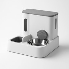 Feyza Design Yarı Otomatik Paslanmaz Çelik Mama ve Su Kabı, Su Dengelemeli, Pratik Kullanım