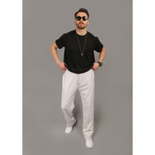 Eydamoon Erkek Karmelanj Baggy Tarz Pique Kumaş Bol Paça Cep Detaylı Eşofman Altı