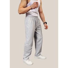 Eydamoon Erkek Gri Baggy Kesim Bol Paça 2 Iplik Cepli Eşofman Altı