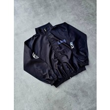 Eccey Butik Fermuarlı Dijital Baskılı Rüzgarlık - Siyah