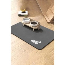 Feyza Design Su Geçirmez Kaymaz Evcil Hayvan Mama Paspası 50X70CM, Kemik Figürü