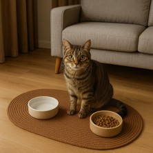 Feyza Design Kedi ve Köpek Beslenme Paspası 50X30 Cm, Mama Altlığı, Temiz ve Pratik