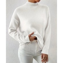 Eccey Butik Kadın Uzun Kollu Balıkçı Yaka Triko Bluz