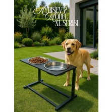 Feyza Design Yüksekliği Ayarlanabilir Çelik Mama ve Su Standı, Büyük Irklar Için Uygun