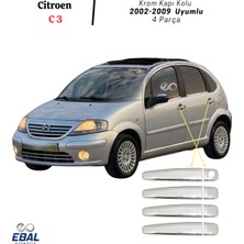 Ebal Oto Citroen C3 Krom Kapı Kolu 4 Kapı 2002-2009 Model Arası Paslanmaz Çelik