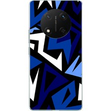 TechTree Honor X9C Uyumlu Modern Mavi Geometrik Mozaik Baskılı Silikon Kılıf