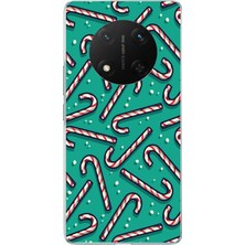 TechTree Honor X9C Uyumlu Yılbaşı Ruhu Baston Şeker ve Kar Taneli Baskılı Silikon Kılıf