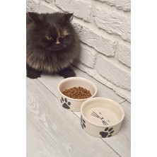 Feyza Design 2'li Seramik Evcil Hayvan Mama Kabı Seti, 300ML, Sağlıklı ve Şık Tasarım