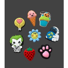 PremiumPort Renkli 8'li Terlik Süsü Seti, Tüm Terliklerle Uyumlu ve Eğlenceli