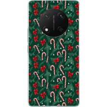 TechTree Honor X9C Uyumlu Yılbaşı Çam Ağacı ve Baston Şeker Baskılı Silikon Kılıf