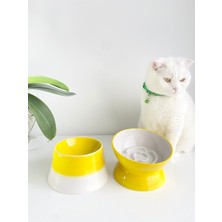 Feyza Design Yumuşak Seramik Mama Kabı, Renkli Ay Modeli, 2'li Set