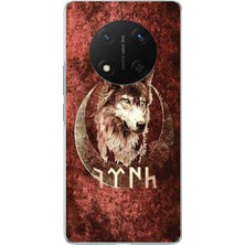 TechTree Honor X9C Uyumlu Göktürk Yazılı ve Bozkurt Desenli Baskılı Silikon Kılıf