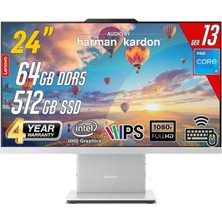 Lenovo Ideacentre 24IRH9 Intel Core I5-13420H 64GB 512GB 23.8 Fhd Freedos Beyaz All In One Bilgisayar