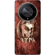 TechTree Honor X9B Uyumlu Göktürk Yazılı ve Bozkurt Desenli Baskılı Silikon Kılıf