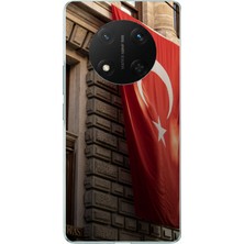TechTree Honor X9C Uyumlu Dev Türk Bayrağı Baskılı Silikon Kılıf