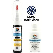 COLORGUARD Volkswagen LC9X Derin Siyah İğneli & Fırçalı Şişe Rötuş Boyası ve Yüzey Temizleme Solüsyonu Seti
