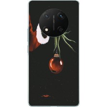 TechTree Honor X9C Uyumlu Grinch Yeşil El ve Kırmızı Yılbaşı Topu Baskılı Silikon Kılıf