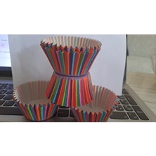 Online Kapında 100 Adet Desenli Kağıt Muffın Cupcake Kalıbı Renkli Kağıt