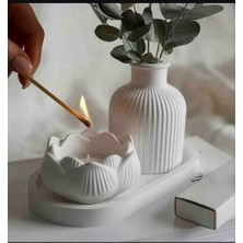 Baykuşlife Concept 3'lü Dekoratif Set Vazo Mumluk Altlık