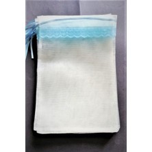 PremiumPort 40/60 Boy Mavi Dantelli Hurç, Şık ve Zarif Bohçalık Kese