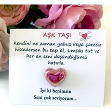 PremiumPort El Yapımı Kalp Taşlı Sevgi Temalı Hediye Seti, Kişiselleştirilebilir Kart ile