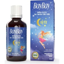 Baybay Night Damla Melisa Içeren Takviye Edici Gıda 50 ml - Dezenfektan Hediyeli (%72 Alkol)