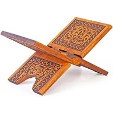 Ahşap Mini Boy 35 cm Yakma Desenli Masa Rahlesi