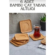 6 Adet Bambu Kare Çay Bardağı Altlığı 10 cm