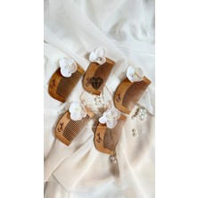 PremiumPort Kişiye Özel Ahşap Tarak, Ortanca Çiçekli Hediyelik, Anneler Günü Hediye