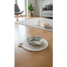 Feyza Design Sevimli Seramik Kedi Mama ve Su Kabı, Pati ve Kulak Figürü, 150 ml