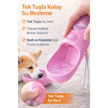 Feyza Design Taşınabilir Kedi Köpek Su Kabı 350 Ml, Sızdırmaz Seyahat Matarası