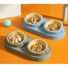 Feyza Design Ikili Plastik Mama ve Su Kabı Seti Evcil Hayvanlar Için Renkli ve Pratik